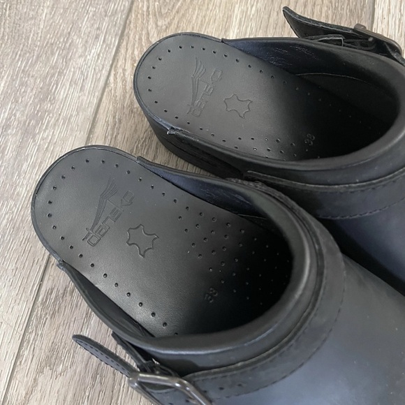 NWOB $125 Dansko Ingrid Black Oiled Leather Comfort Mule Clogs EU38 US 7.5/8 - Picture 8 of 16